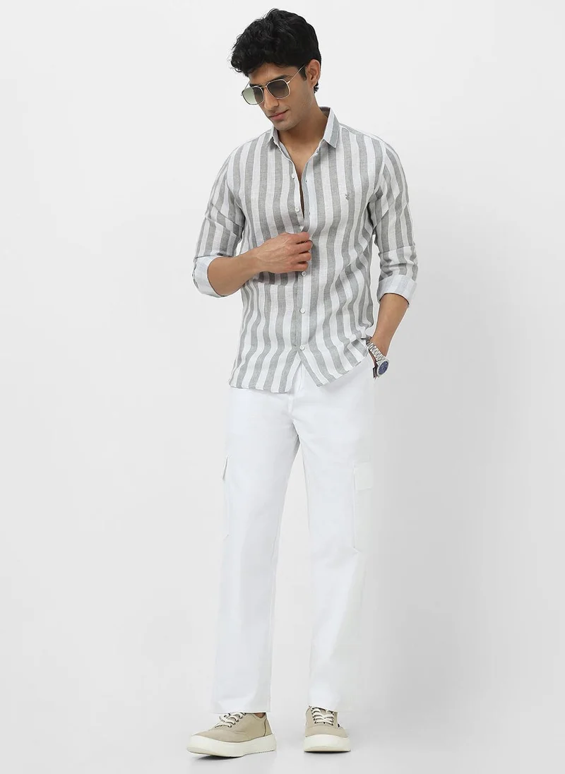 Urbano Fashion  Urbano Fashion Men's White Loose Baggy Fit Solid Cargo Chino Pant with 6 Pockets Non-Stretchable for Men | Best Price UAE